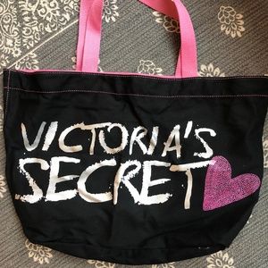 NEW! Black & Pink Victoria's Secret Tote Bag